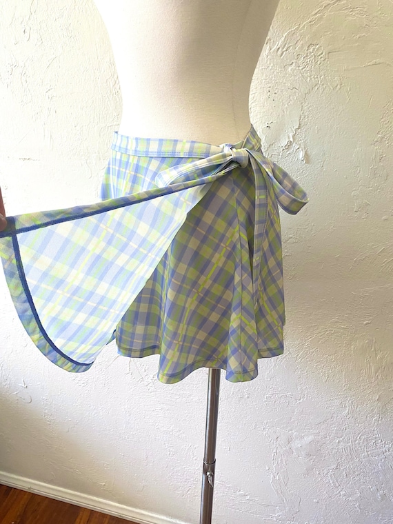Fun flirty plaid wrap mini skirt