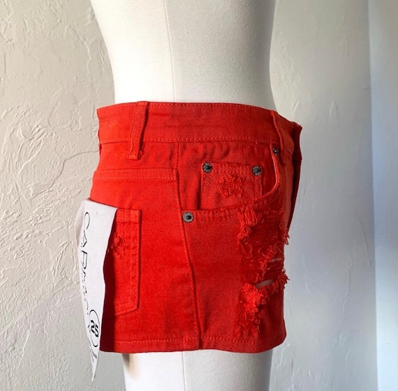 Carmar Red Jean Shorts NWT Etsy Canada