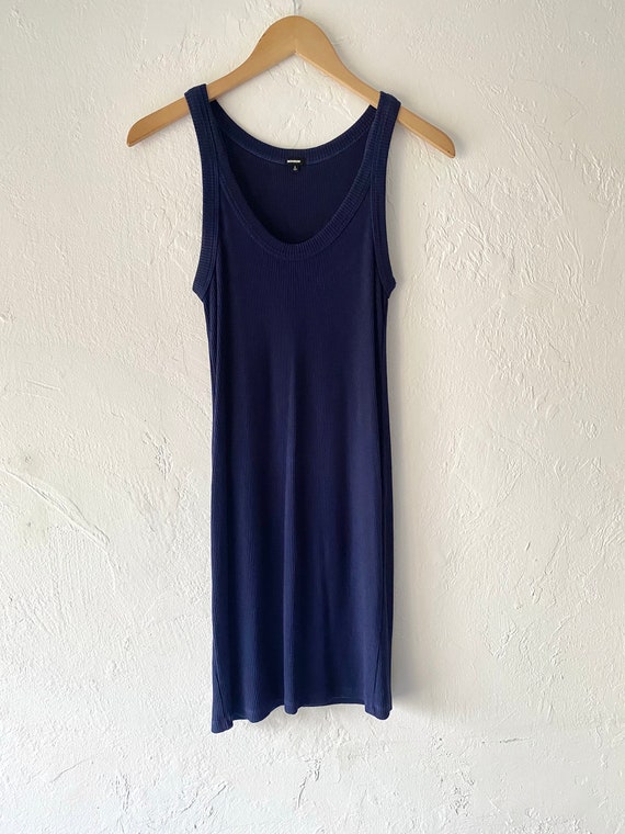 Monrow navy blue ribbed wiggle dress - image 6