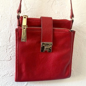 Tommy Hilfiger red leather cross body purse