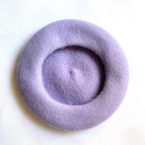 Perfect vtg lavender wool beret - image 3