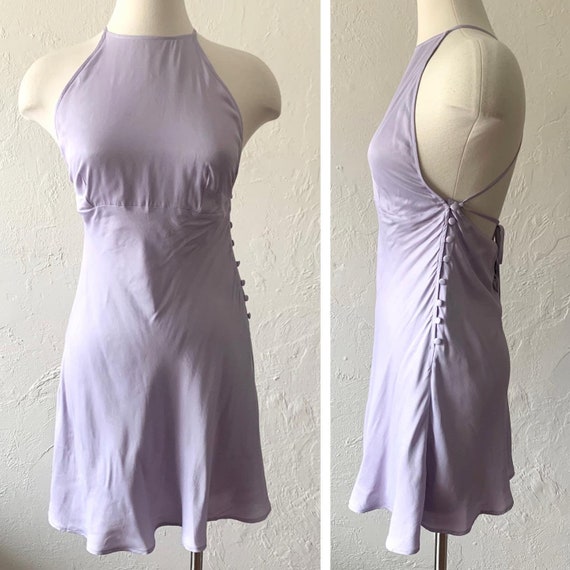 Zara NWT lilac backless satin mini dress ~ M - image 1