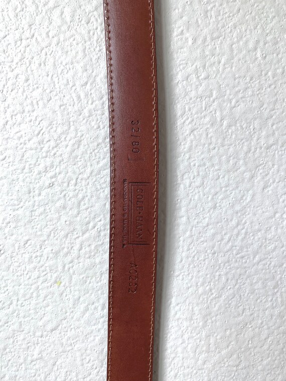 Vtg Cole Haan brown tooled leather belt - image 4