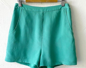 Silk high waist shorts