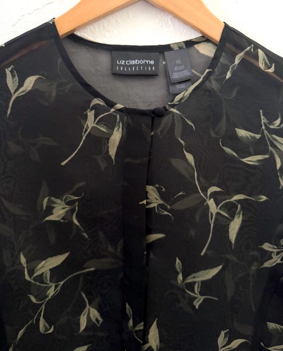 Liz Claiborne sheer silk organza blouse - image 1