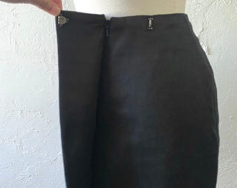 90s linen wrap mini skirt