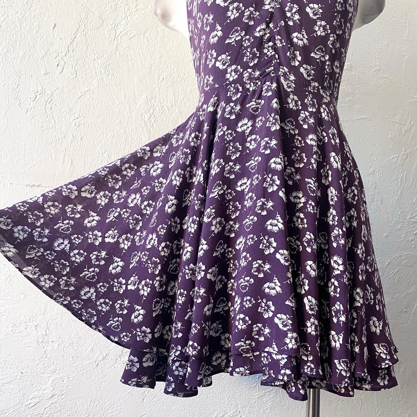 kimchi blue purple floral dress Kimchi Blue Gauzy Smocked Midi Dress
