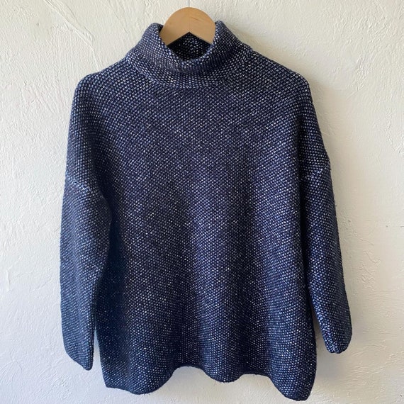 Zara chunky indigo navy knit sweater - image 2