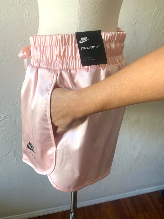 nike pink satin shorts