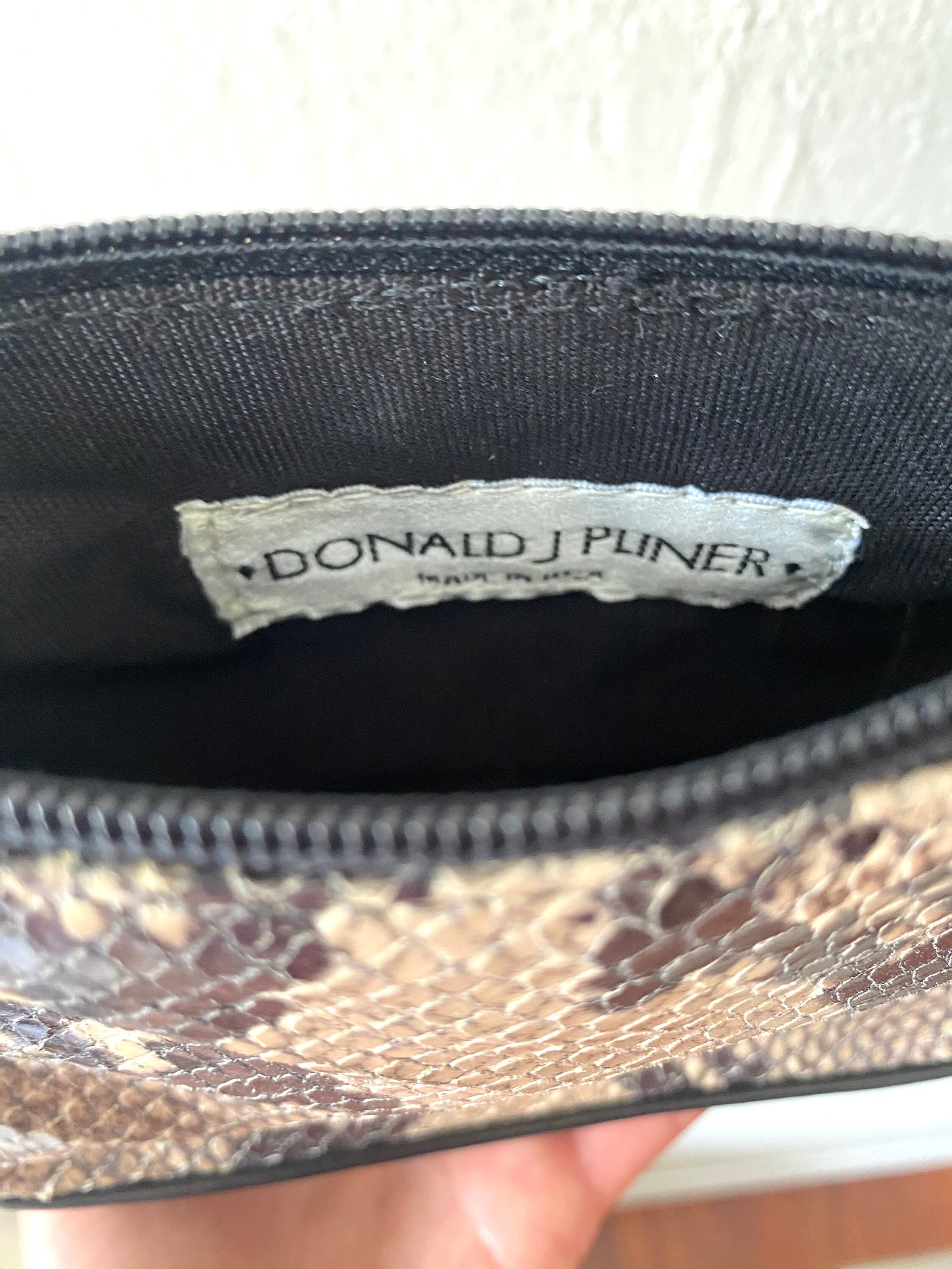Donald J Pliner‎ Snakeskin Print Flap Black Backpack Bag Adjustable Straps Donald J Pliner Snake Skin Handbag - Etsy main image 2
