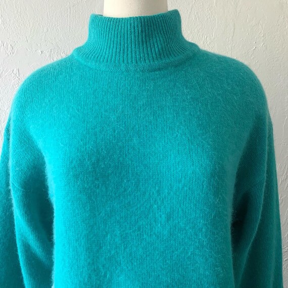 80s Paul & Duffier fuzzy angora blend sweater dre… - image 3
