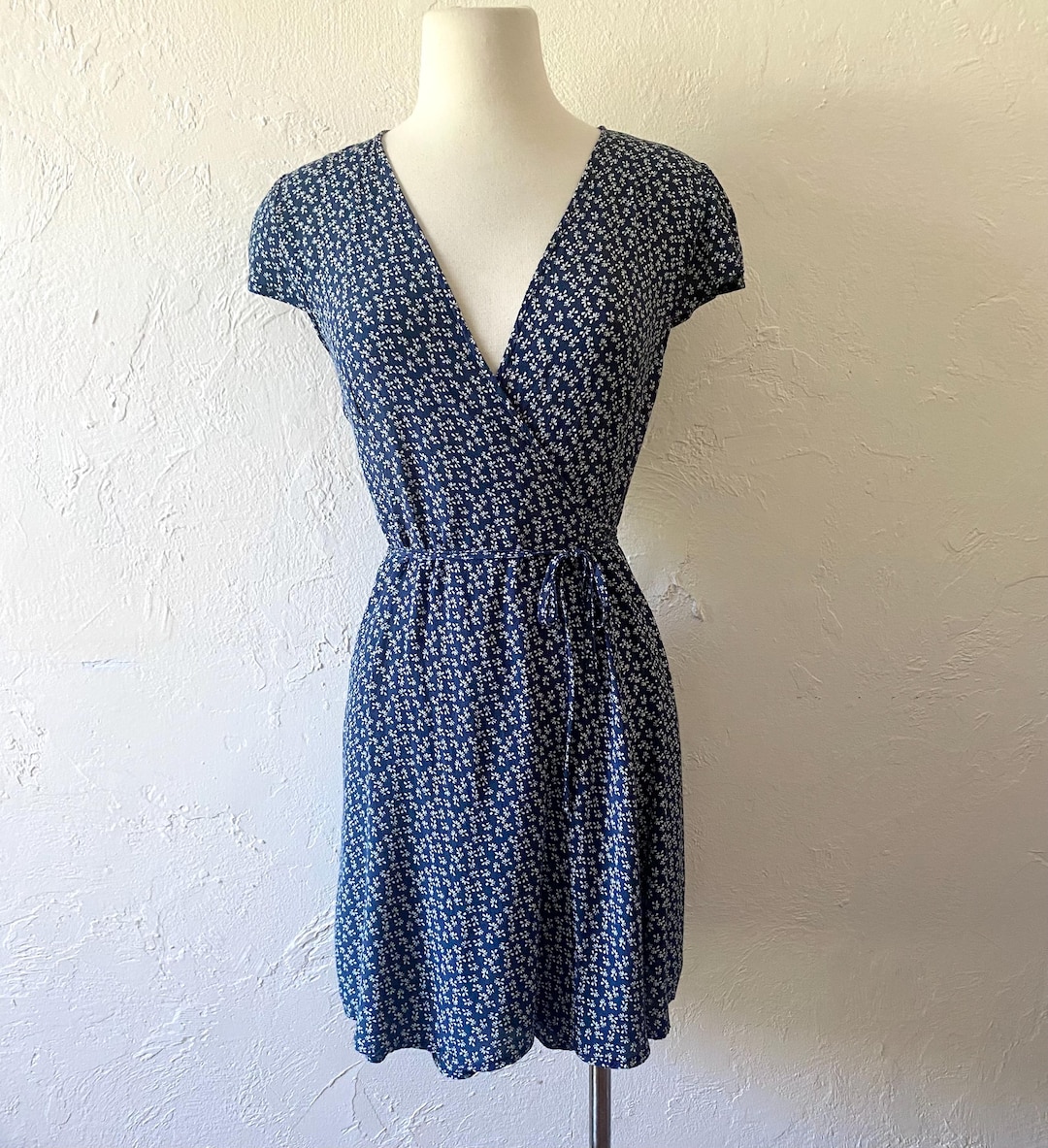 Brandy Melville navy floral wrap dress