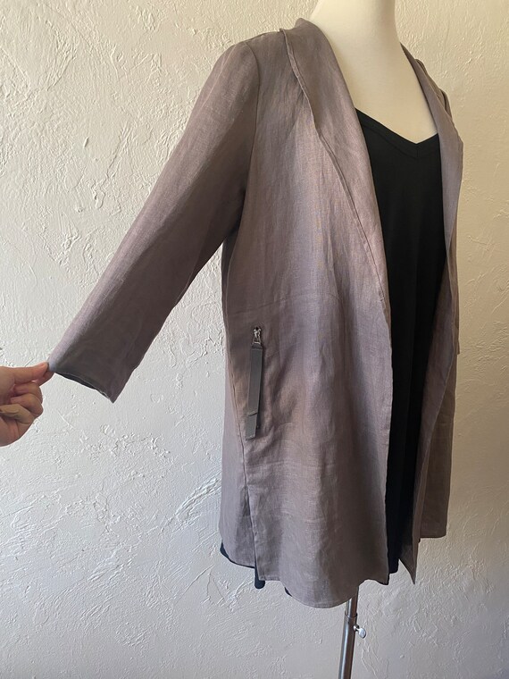 linen jacket with pockets - image 3