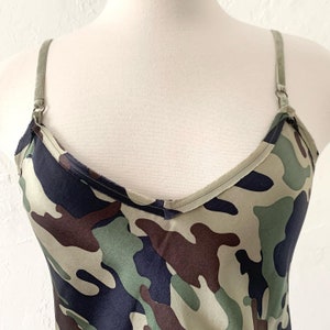 Nola Notan silk camo slip dress