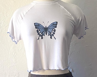Urban Outfitters butterfly crop tee