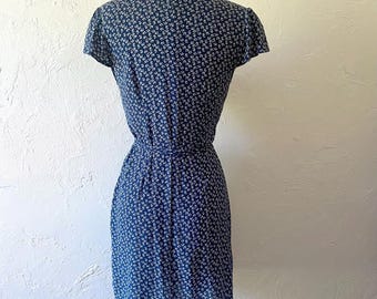 Brandy Melville navy floral wrap dress