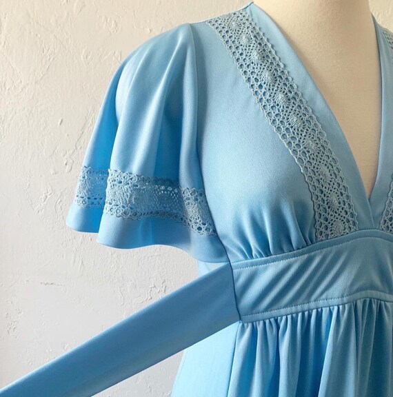 1970s sky blue dress ~ xs - small - image 8