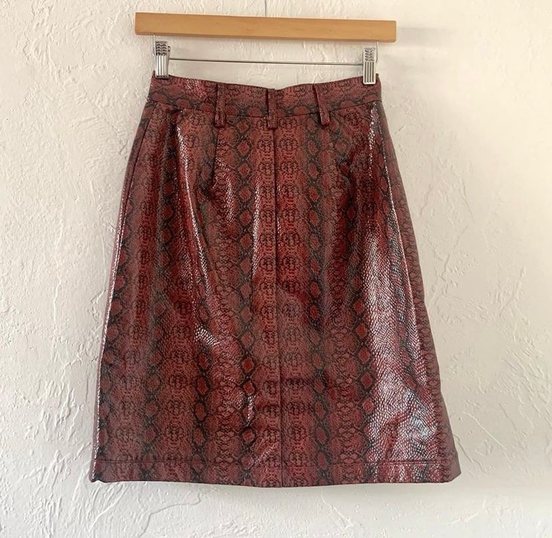 Urban Outfitters vinyl snake mini skirt image 3