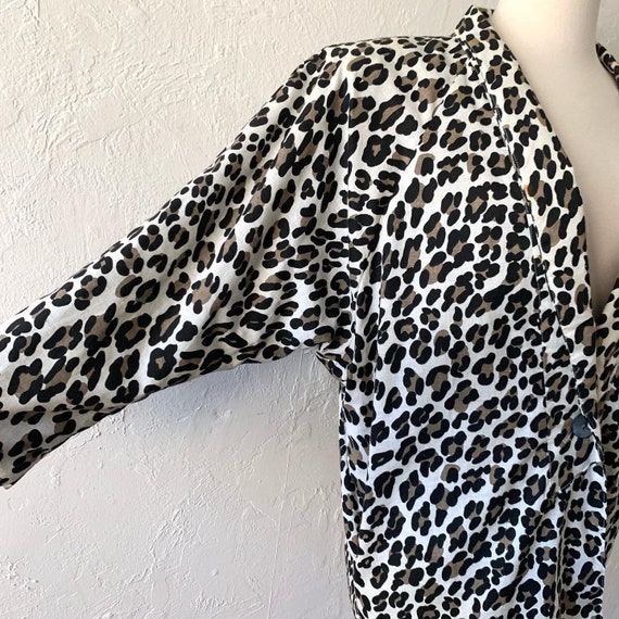 Vtg 80s Cheetah print cocoon blazer with pockets - Gem