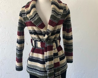 Vtg fleece wrap sweater jacket