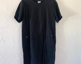 Vtg Click linen comfy dress w/ pockets Medium