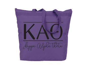KAO Kappa Alpha Theta Modera Tote Sorority Gift Sorority Tote Choose Your Colors!