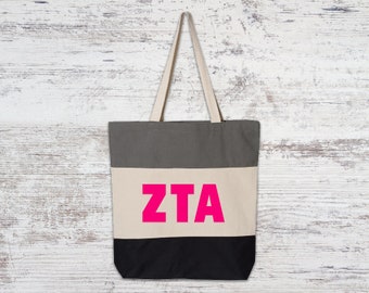 ZTA Sorority Letter Weekend Getaway Bag Zeta Tau Alpha Weekender Tote Bag Zeta Travel Bag Carry On