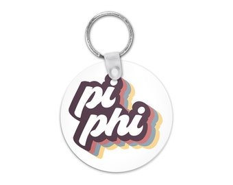 PiPhi Pi Beta Phi Script Bar Keychain