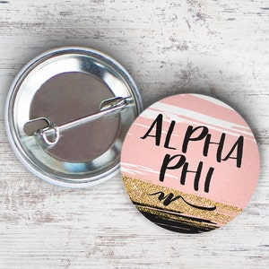 Alpha Phi Rose Gold Black Single or Bulk 2.25 Pinback - Etsy