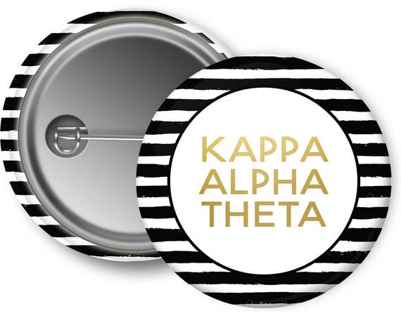 KAO Kappa Alpha Theta Faux Gold Foil Striped Sorority Pinback - Etsy