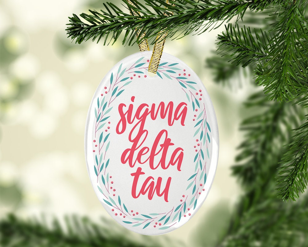 Sdt For Christmas 2022 Sdt Sigma Delta Tau Festive Oval Ornament | Etsy