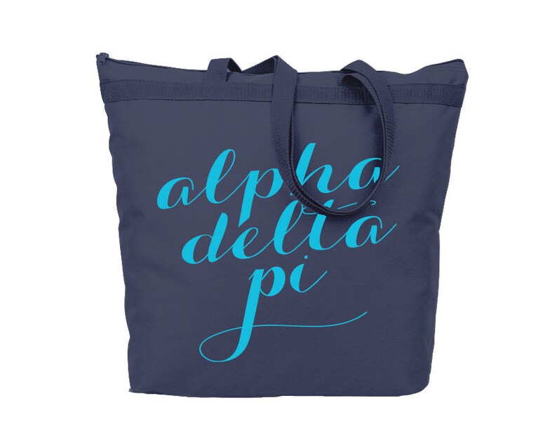 ADPi Alpha Delta Pi script Tote Sorority Gift Sorority Tote Choo ADPi Alpha Delta Pi script Tote Sorority Gift Sorority Tote Choo