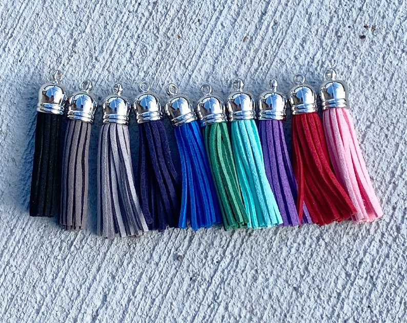 Alpha Phi Script Stainless Tassel Keychain