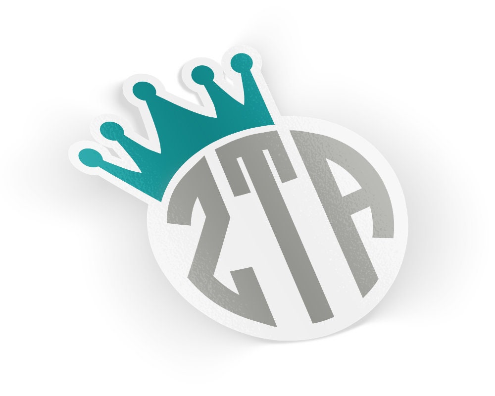 ZTA Zeta Tau Alpha Crown Monogram Decal Sorority Decal Laptop Sticker…