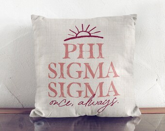 Phi Sigma Sigma Sorority Retro Throw Pillow Phi Sigma Sigma Sorority Retro Throw Pillow