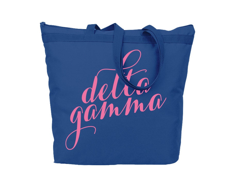 DG Delta Gamma Script Tote Sorority Gift Sorority Tote Choose - Etsy