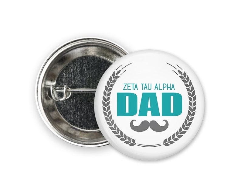 ZTA Zeta Tau Alpha Dad Stache Single or Bulk 2.25. 