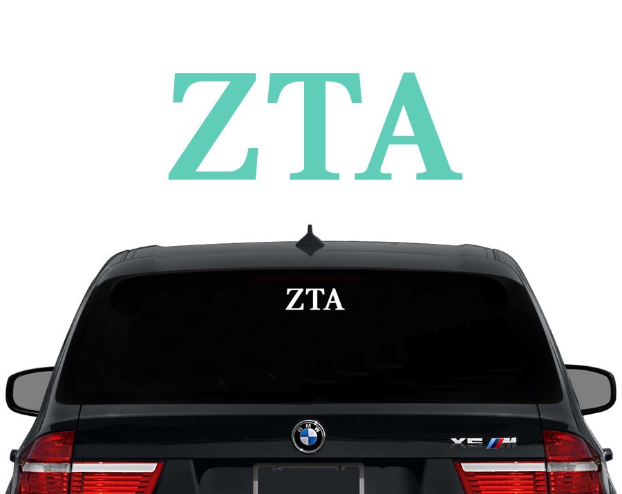 ZTA Zeta Tau Alpha Greek Letters Sorority Decal Laptop Sticker Car De…