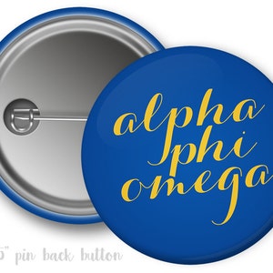 Aphio Alpha Phi Omega Script Single or Bulk 2.25 Pinback - Etsy