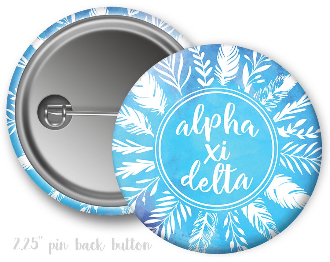 Axid Alpha Xi Delta Feathers Sorority Button Single or Bulk - Etsy