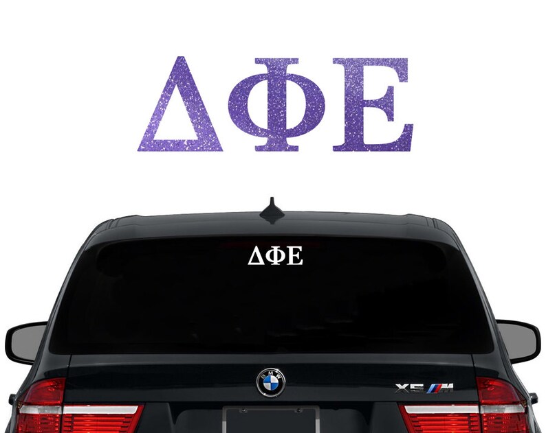 DPhiE Delta Phi Epsilon Greek Letters Sorority Decal Laptop Sticker Car Dec...