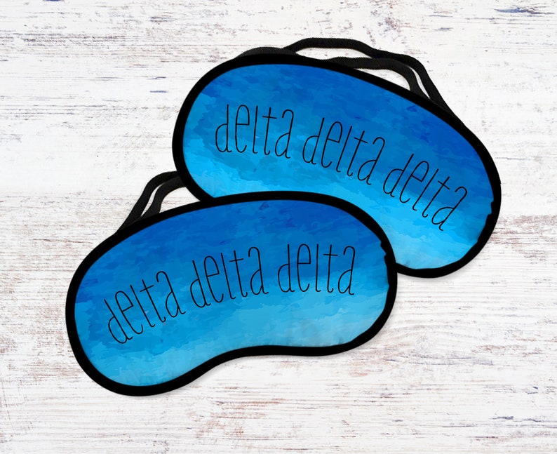 TriDelta Delta Delta Delta Watercolor Eye Mask Sorority Greek