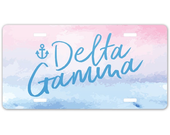 Delta Gamma Floral Motto Luggage Tag