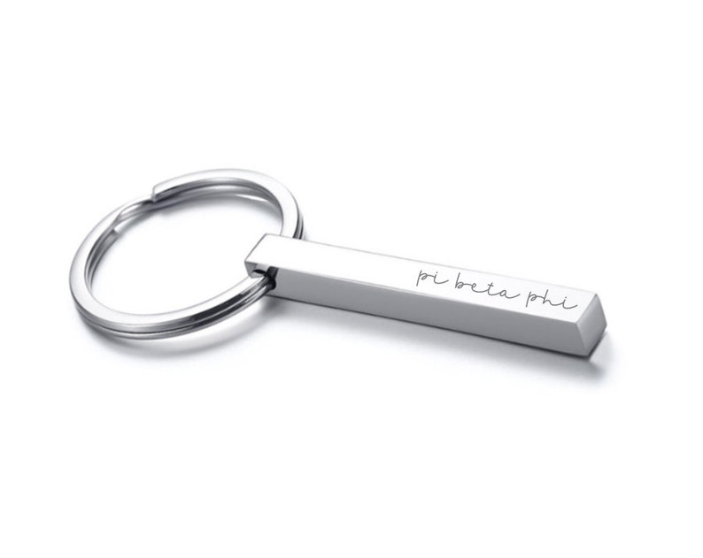 PiPhi Pi Beta Phi Script Bar Keychain