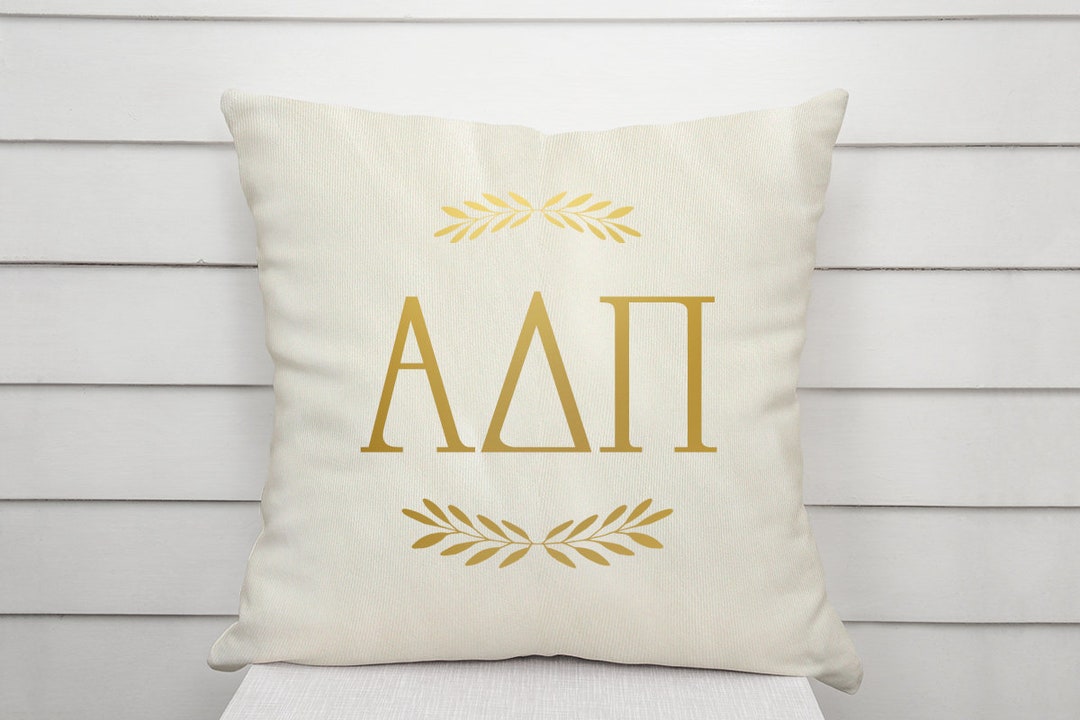 Adpi Gold Letters Adpi Alpha Delta Pi Letters Foil Pillow Choose Your Pillow - Etsy