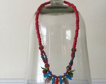 Vintage Glass and Lucite Fruit Salad Necklace