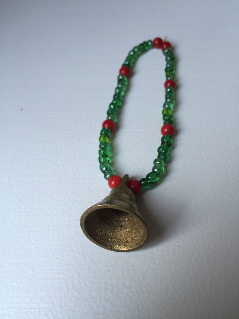 Small Vintage Brass Bell Christmas Ornament Etsy