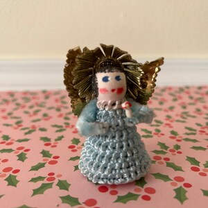 Vintage spun cotton angel ornament