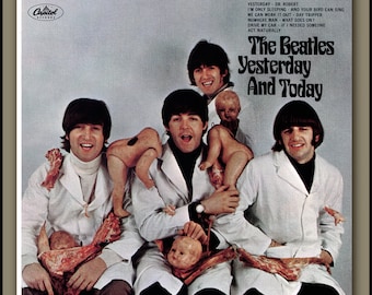Beatles Rare Replica Fantasy Signed Framed Butcher Cover