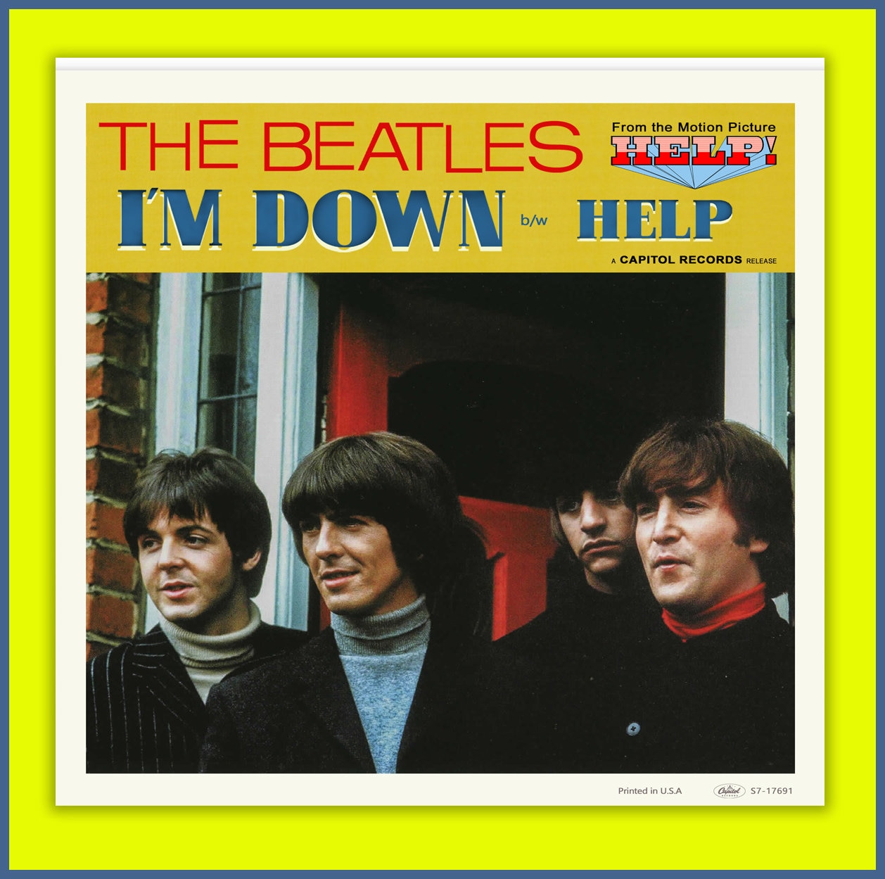 THE BEATLES -- Help B/w I'm Down-- Fantasy Capitol Colored